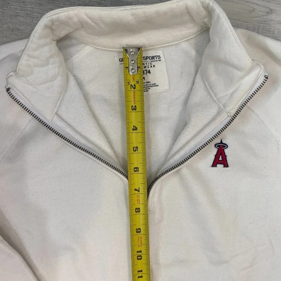 Vintage Baseball Anaheim ANGELS White 1/4 Zip Pullover Sweater Size M - Picture 14 of 16